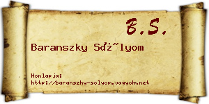 Baranszky Sólyom névjegykártya